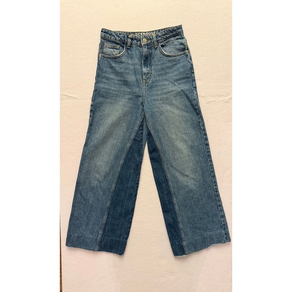Clockhouse Denim - VTG 90s Clockhouse Two Tone Patchwork Baggy Skater Wide Leg Jeans 27